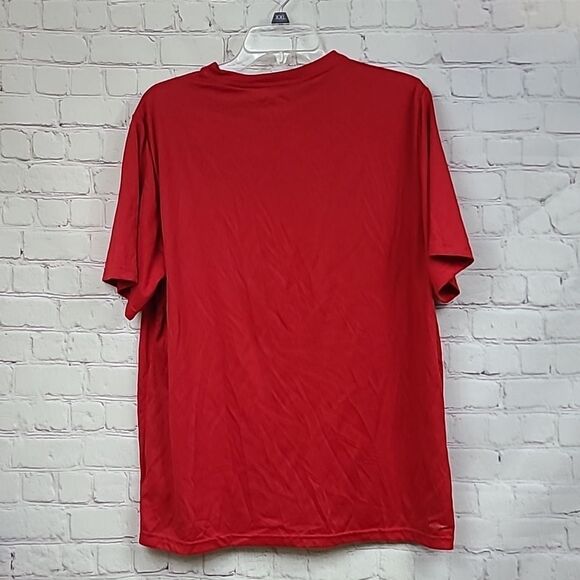 Reebok Men's Large Red Casual Tee Short Sleeve Crewneck T-Shirt Quick Dry Active - Picture 6 of 7